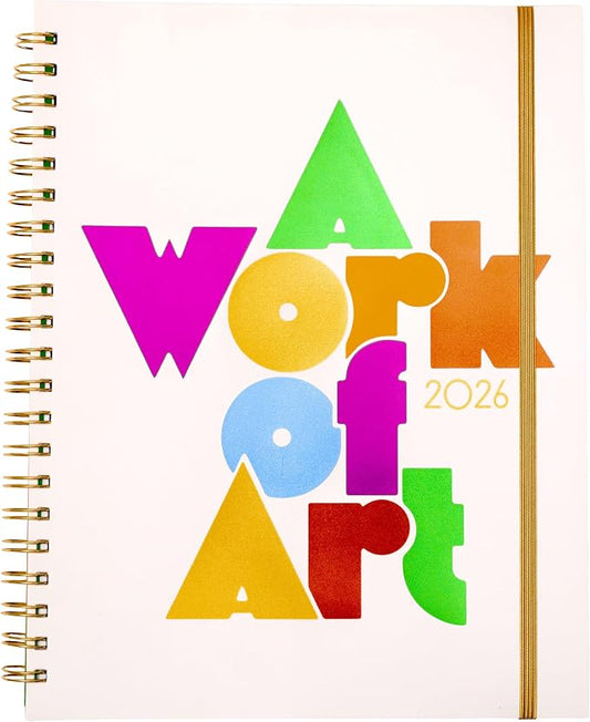 ban.do 12-Month Large Daily and Weekly Planner Dated January 2026 - December 2026, Soft Cover Self Care Journal, Agenda with Monthly Calendar, Stickers, Art & Bonus Pages (A Work of Art)