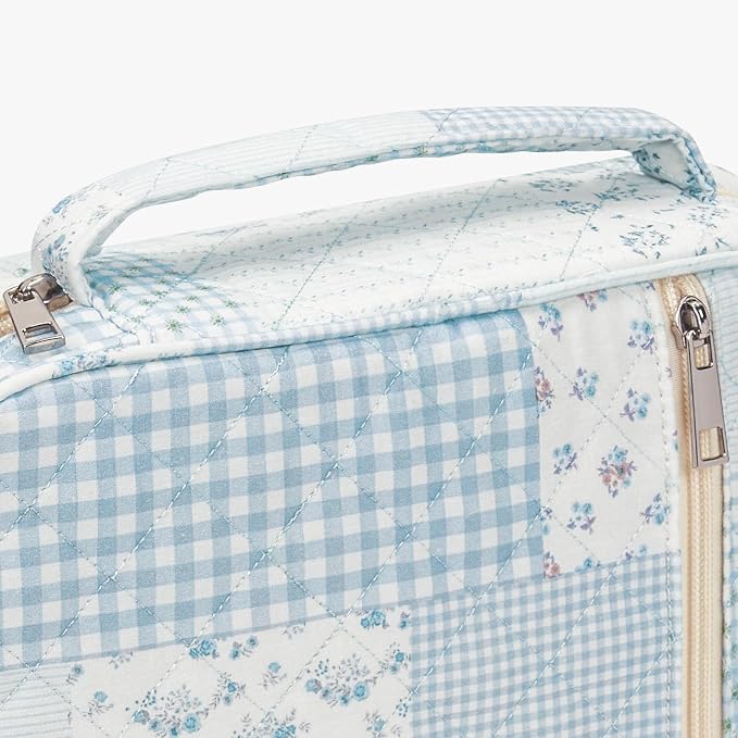 Floral Bible Cover Case for Women, Aesthetic Large Carrying Case, Quilted Bible Tote Bag Organizer Study Supplies