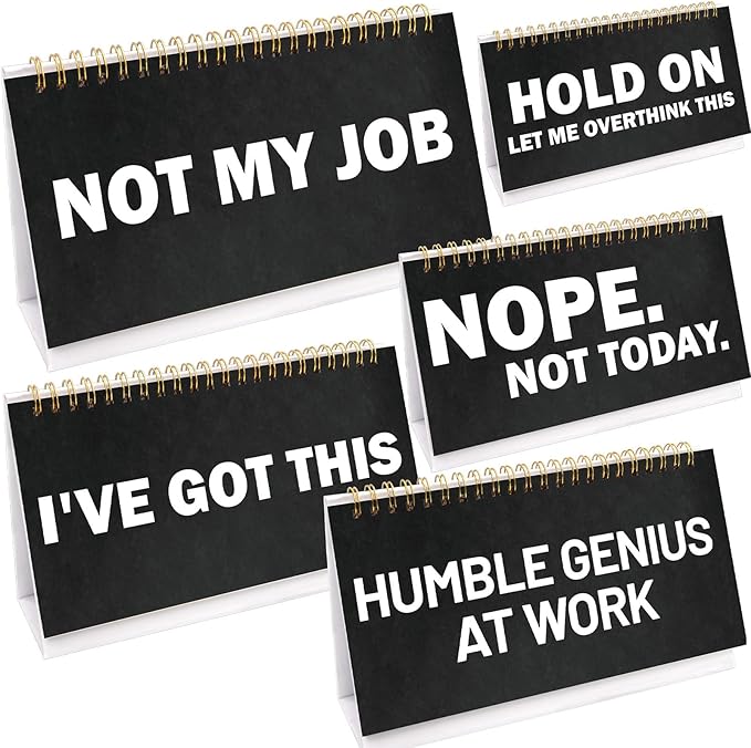 Fancy Land Funny Office Desk Accessories Novelty Desk Signs 30 Flip Over Messages Desktop Decor Gifts for Coworker Colleague Staff Supplies