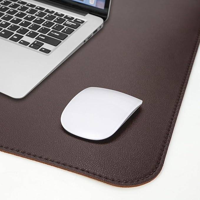 AFIING Cork Desk Mat 31.5" x 17", Coffee,Desk pad Protector | Dual-Sided Cork & PU Leather, Large Mouse Pad, Non-Slip & Waterproof