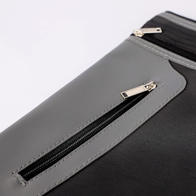 Portable Business Briefcase Zipper Bag Waterproof Durable A4 File Folder Bag Lightweight Carrying Case Handbag File Storage Organizer Holder for Office Meetings Travel