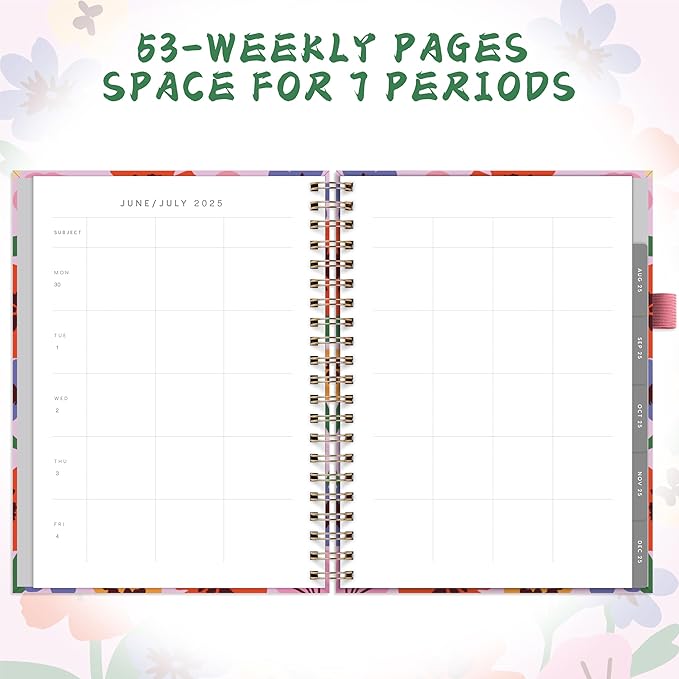 And Per Se Teacher Planner 2025-2026 Academic Year -Teacher Lesson Planner from July 2025 to June 2026, 8.5" x 11", Weekly & Monthly Planning for Teachers with Monthly Tabs, Stickers (Elegant Florals)