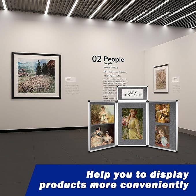 3+1 Panel Trade Show Presentation Board,Poster Board with Storage Bag Large Tabletop Display Board Folding Art Panel Display for School,Vendor Events,Science Fair Exhibitions (A)