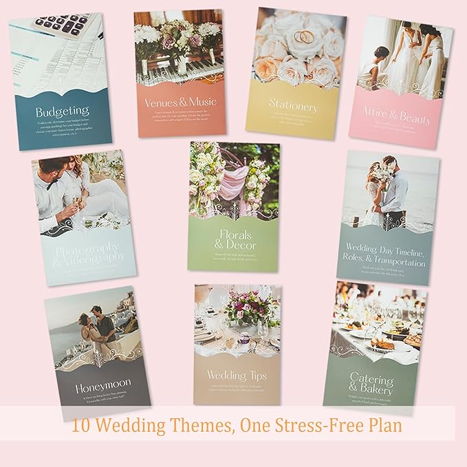 COMIX Wedding Planner Book and Organizer, Wedding Planner Binder for Bride, Undated Keepsake Planner with12-Month Calendar, Seasonal Guides & Tips, Gift for Engaged Couples, Bride