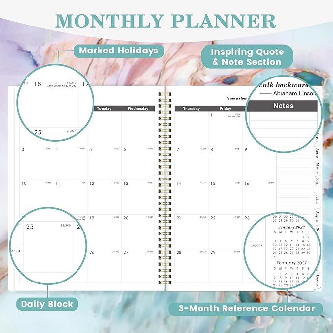 2026-2028 Monthly Planner - Monthly Planner 2026-2028 from Jul.2026 - Jun.2028, 2 Year Planners 8.5'' x 11'', 2-Year Calendar with Back Pocket, 24 Tabs
