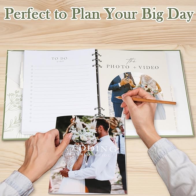 Wedding Planning Book and Organizer for Bride Newly Engaged Couples 222 Pages Bridal Wedding Planner Organizer Notebook with Sticker Checklists & Calendars for Bride To Be
