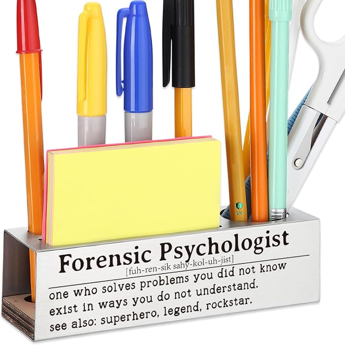 Forensic Psychologist Appreciation Gift, Office Desk Decor for Criminal Psychologists, Behavioral Analysts, Mental Health Experts Career Recognition Gift, Funny Office Pencil Holder for Desk SD275