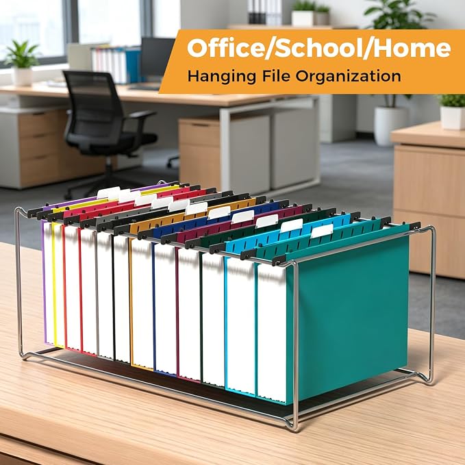 Ansook Plastic Hanging File Folders, 12 Pack Assorted Colors, Letter Size Hanging Folders with Mixed Expansion Sizes: 2×1", 4×1.5", 4×2", 2×2.5", Heavy Duty Document Organizer for Filing Cabinet