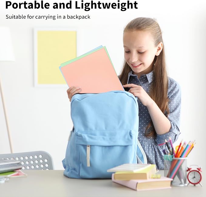 Folders with Pockets, 2 Pocket Plastic Folder with Pockets for School Colored File Folder for Documents Letter Size with Business Card Slot Back to School Office Teacher Supplies(6 Pack Pastel Colors)