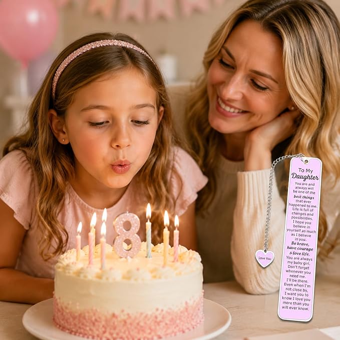 6th Grade School Supplies for Girls, Daughter Gifts from Mom, Bookmarks for Reading Kids, Back to School Gifts for Girls Daughters, Purple Bookmark, Birthday Stocking Stuffers for Daughter