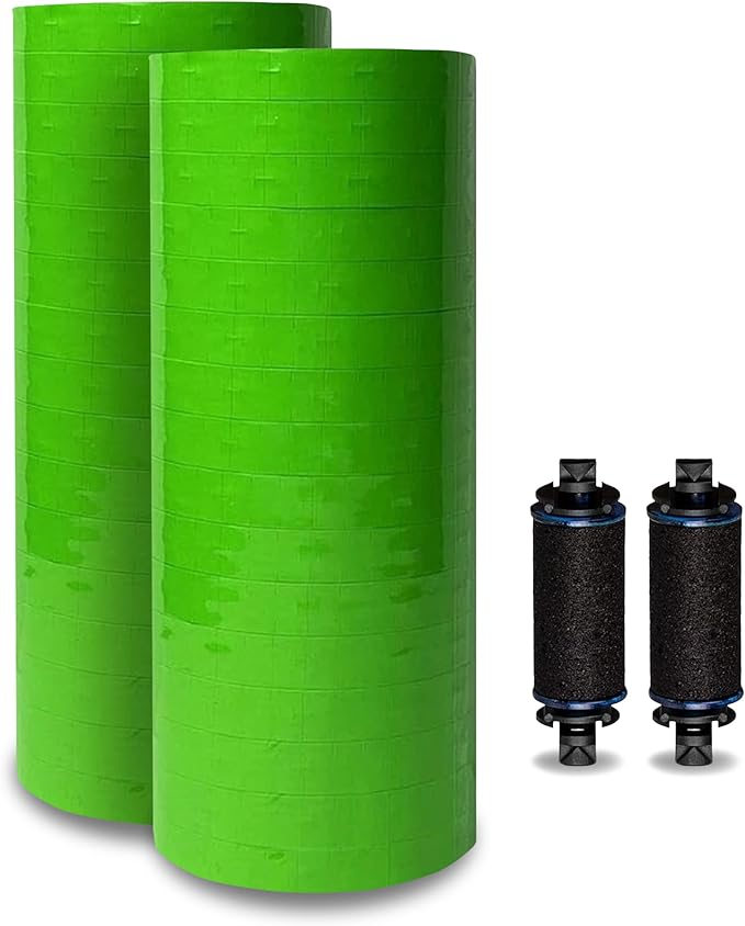 Green Pricing Labels for Monarch Price Labeler, 2 Sleeves, 32 Rolls
