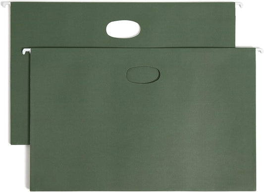 Smead Hanging File Pocket with Full-Height Gusset, 3-1/2" Expansion, Legal Size, Standard Green, 10 Per Box