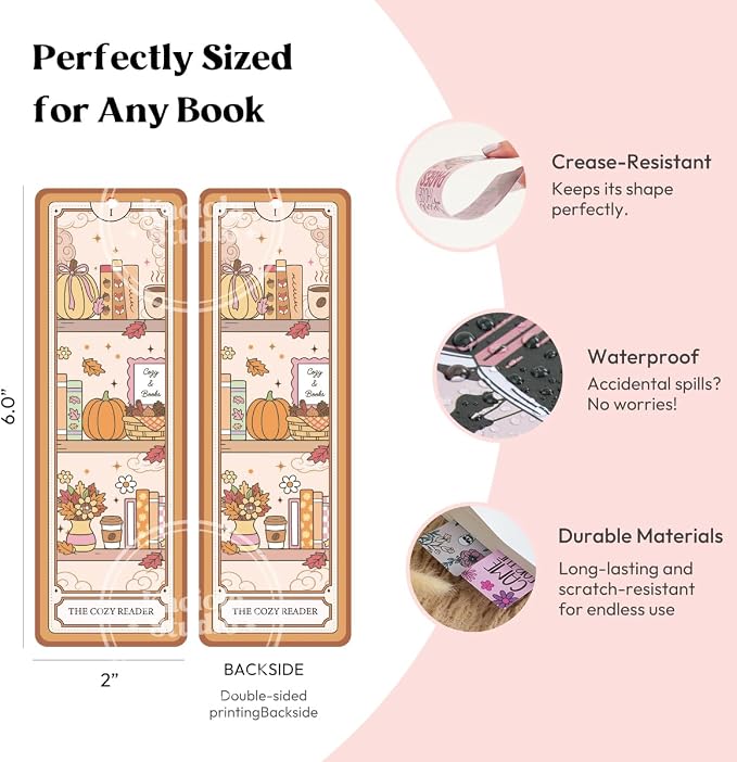 Kaciola Studio 10PCS Tarot Bookmarks, Funny Bookmarks for Women, Double Sided Fantasy Booklover Gifts, Cute Gifts for Romance Reader Friends Girls (Skeleton)
