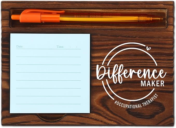 Occupational Therapist Difference Maker Appreciation Gift for OT Professionals Rehab Specialists Therapists, Functional and Stylish Desk Organizer, Work Desk Retro Note Pad Holder SDZ312