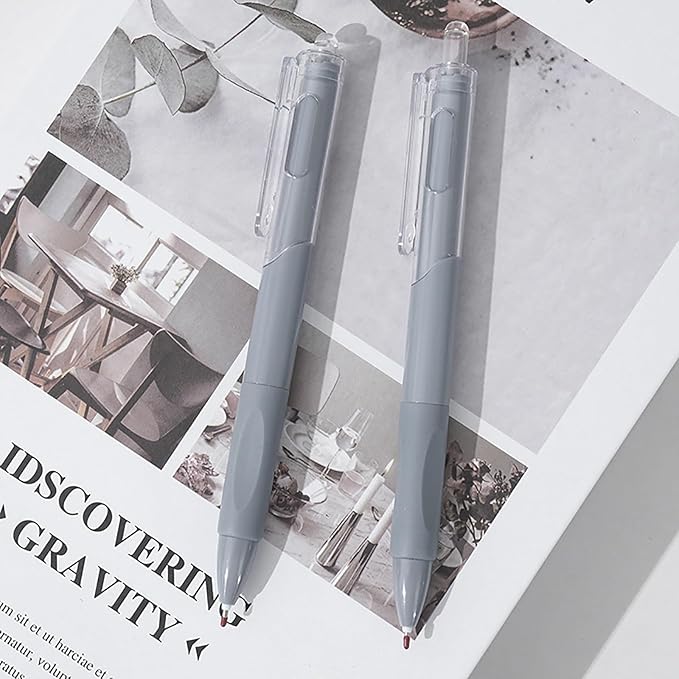 Gel pen, 0.5mm ink pen, click pen, quick-drying ink pen, 10 pieces (Gray shell and black refill)