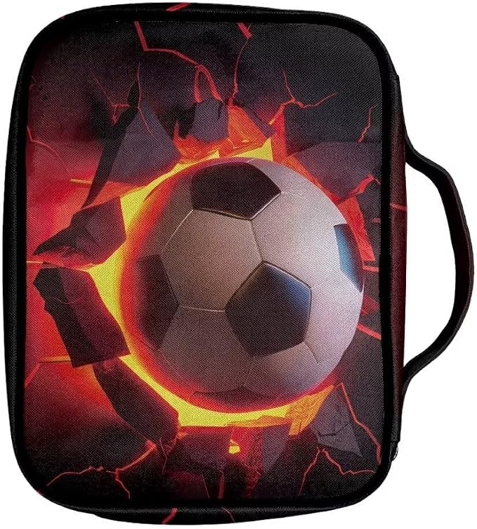 Coldinair Football Bible Cover with Handles,Zippered Bible Carrying Case for Women Men Bible Tote Bag Bible Book Cover Accessories,Christian Church Bag Purse