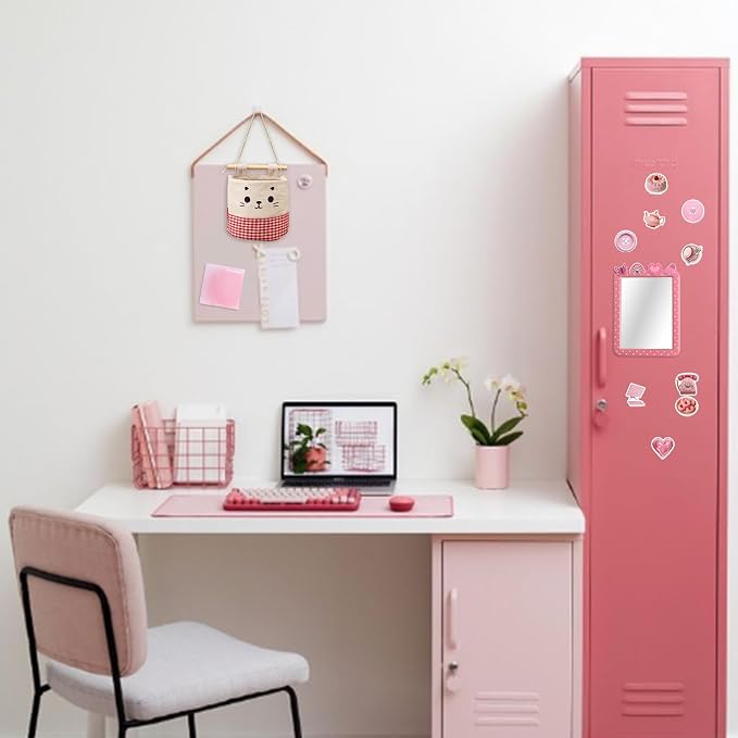 BANBALLON Locker Accessories Kits for Girls with Magnetic Whiteboard Locker Mirror Locker Rug and Pen Holder Back to School Essentials for Locker Organizer