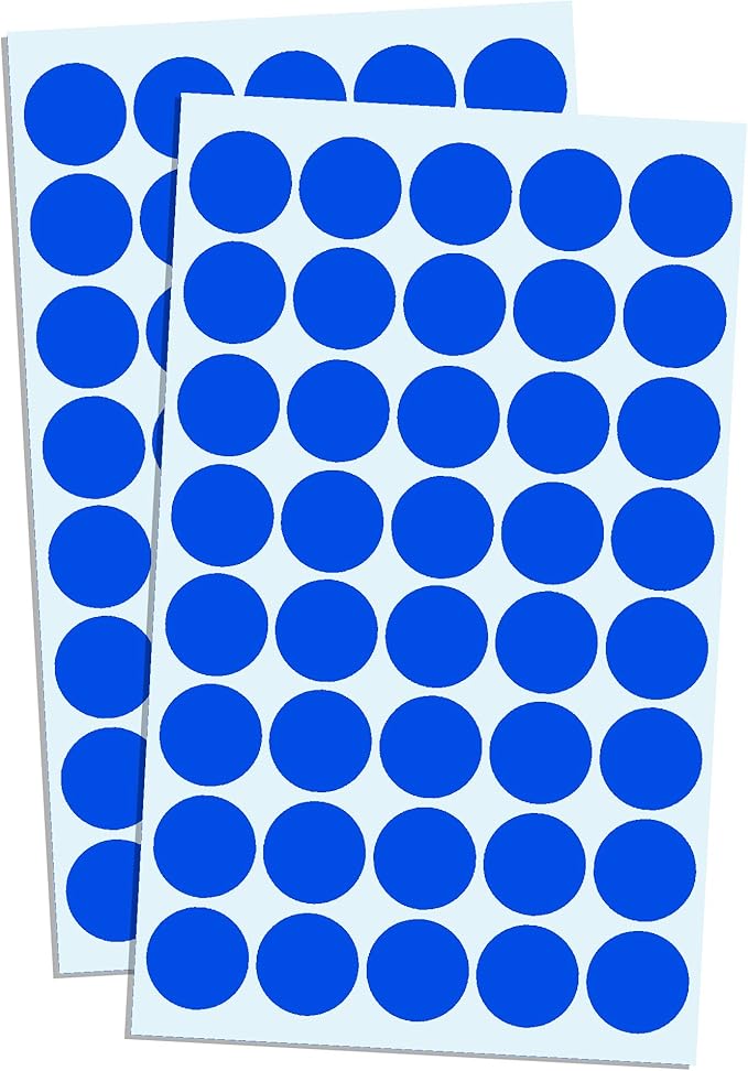 TownStix 8000 Pack, 3/4" Round Dot Stickers Circle Labels - Blue