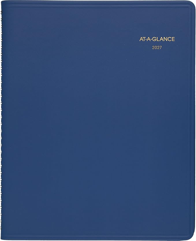 AT-A-GLANCE 2027 Planner, Monthly, 15-Month Jan-Mar, 9" x 11", Unruled Daily Blocks, Blue (702502027)