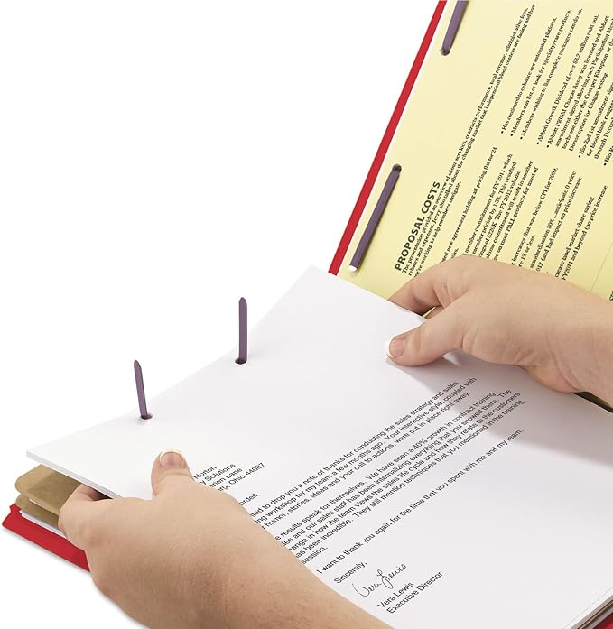 Smead End Tab Classification Folder, Legal, Straight, 2 Dividers, Bright Red, 10 per Box (29783)