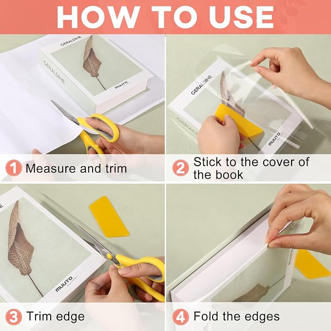 2 Rolls Clear Contact Paper,Plastic Book Covers 18 in x 4.5 ft, Contact Paper Peel and Stick, Clear Self Adhesive Protective Liner Papers Protector for Crafts Paperback Textbook Hard Covers Documents
