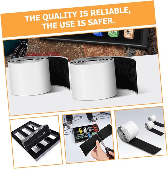 VANZACK 2rolls Guitar Effects Pedal Mounting Tape Double Sided Tape for Pedal Board Hook and Loop Straps for Guitar Board Accessories