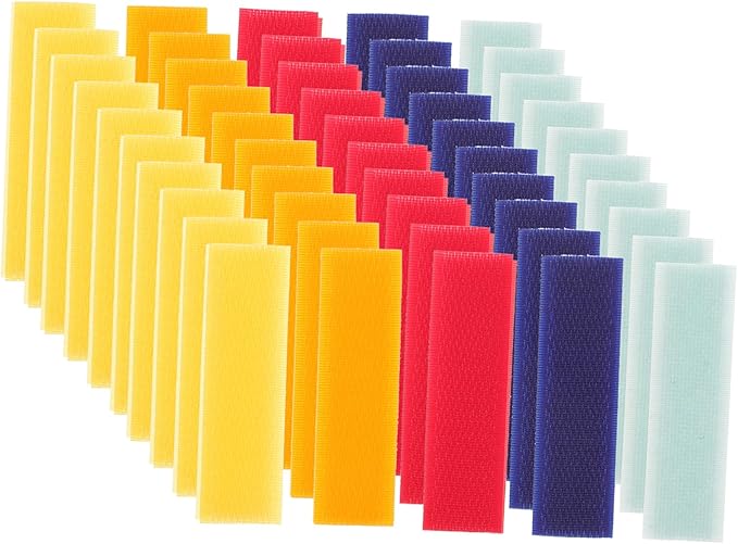 NUOBESTY 50pcs Adhesive Strips Hook and Loop Tape for Shoes Clothes Hats Double-Sided Adhesive Tapes