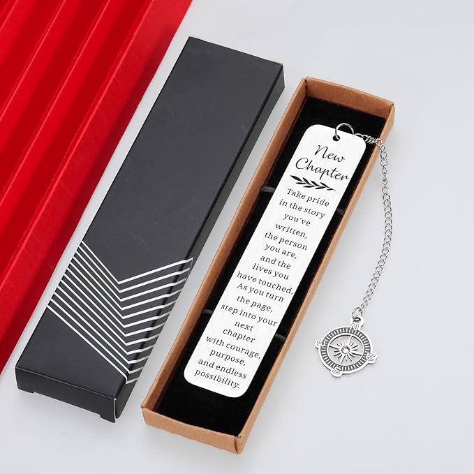 Graduation Gifts for Women Men, Good Luck Gifts for Women, Retirement Gift for Woman Boss Teacher Nurse, Going Away Farewell Goodbye Gift for Coworker Friend, Compass Bookmark