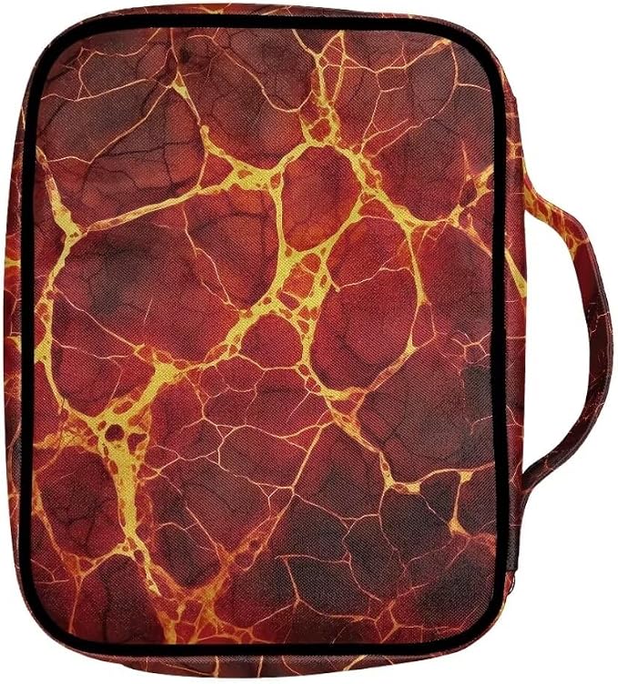 Coldinair Fire Bible Cover Case for Men Women,Bible Bags Book Covers Kids Scripture Carrying Case with Handle and Pocket,Bible Book Carrying Case Tote Handbag