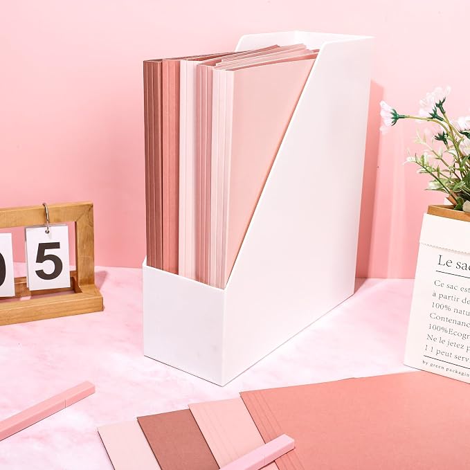 Whaline 24 Pack Dusty Pink File Folders Letter Size Gradient Pink File Pockets with 1/3 Cut Tab 8.9 x 11.6 Inch Solid Color Cute Documents Folders for Organizing Filing Home Office Supplies