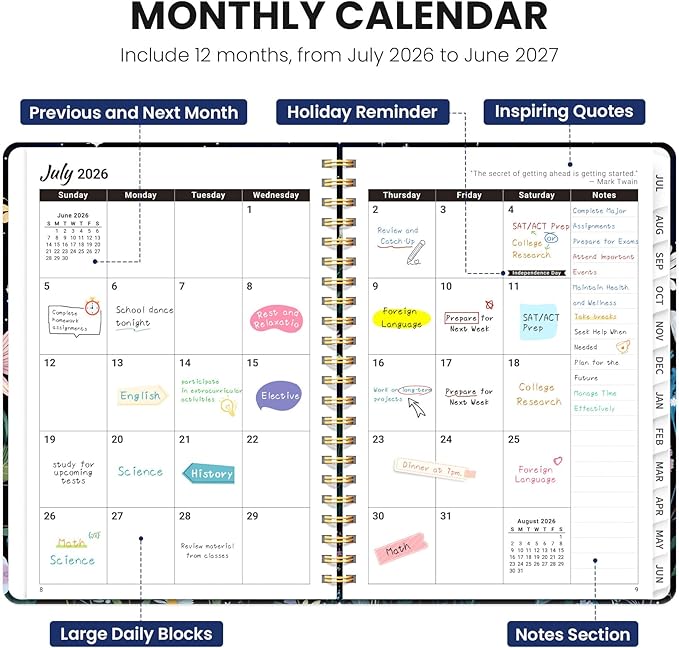 2027 Planner - Weekly and Monthly Planner, January 2027 to December 2027, Spiral Bound 2027 Calendar Planner Book, Inner Pocket, Perfect for Office Home School Supplies - A4 (8.5" x 11"), Celestial