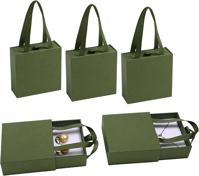 40 pcs paper boxes 9 x 9 x 3.5 cm, green luxury gift storage, jewelry gift storage box for earrings necklaces bracelets rings