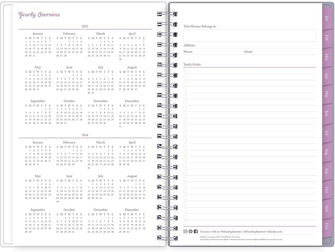 Blue Sky 2023 Weekly and Monthly Planner, January - December, 5' x 8', Clear Pocket Cover, Wirebound, Laila (142087)