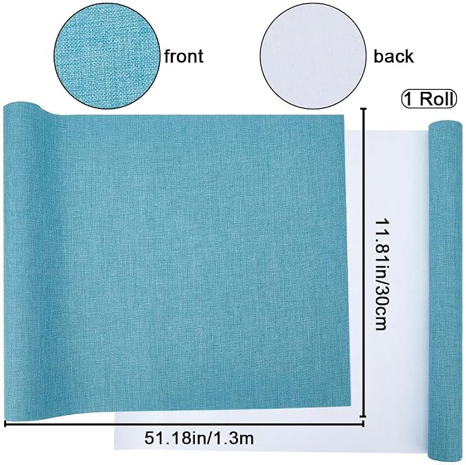CRASPIRE 51 x 11.8inch Linen Book Cloth for Book Binding Fabric Surface Paper Backed Bookcover Books Album Scrapbooking Archival DIY Covering Protector Bookcloth Bookbinding Supplies Cadet Blue