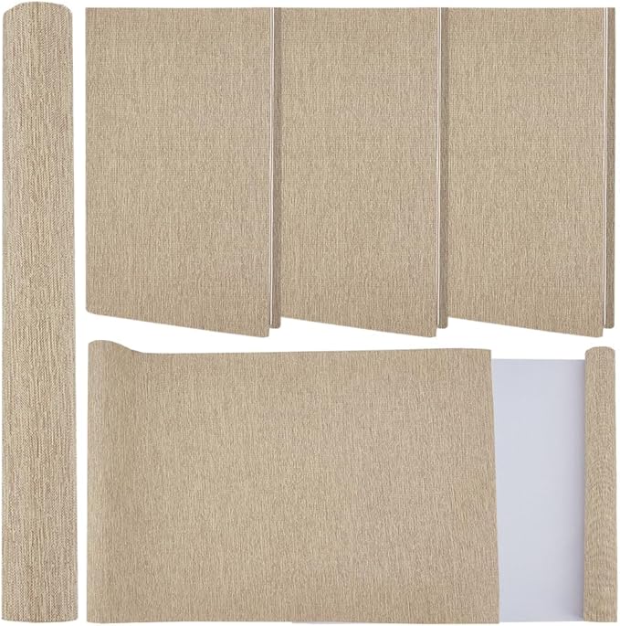 CRASPIRE 51 x 11.8 Inch Book Binding Cloth Book Cover Fabric Polyester Linen Woven Surface Paper Backed Burlywood Bookcover for Books Album Scrapbooking Archival DIY Covering Bookbinding Protector