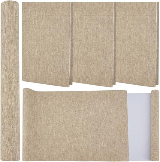 CRASPIRE 51 x 11.8 Inch Book Binding Cloth Book Cover Fabric Polyester Linen Woven Surface Paper Backed Burlywood Bookcover for Books Album Scrapbooking Archival DIY Covering Bookbinding Protector