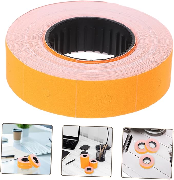Uonlytech 10rolls Orange Price Labels Double Line Pricing Stickers for Retail Efficient Marking Labels for Supermarkets and Warehouses Easy to Apply