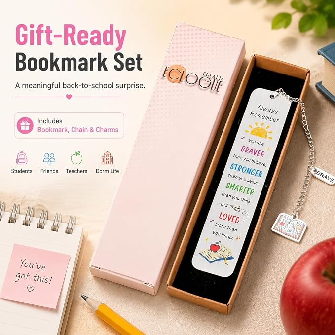 Back to School Supplies for Kids Girls Boys, Kindergarten School Supplies for Kid Girls Teens, Dorm Room Essentials Girl Boys 5th 6th Students, Senior Night Gift Bookmark