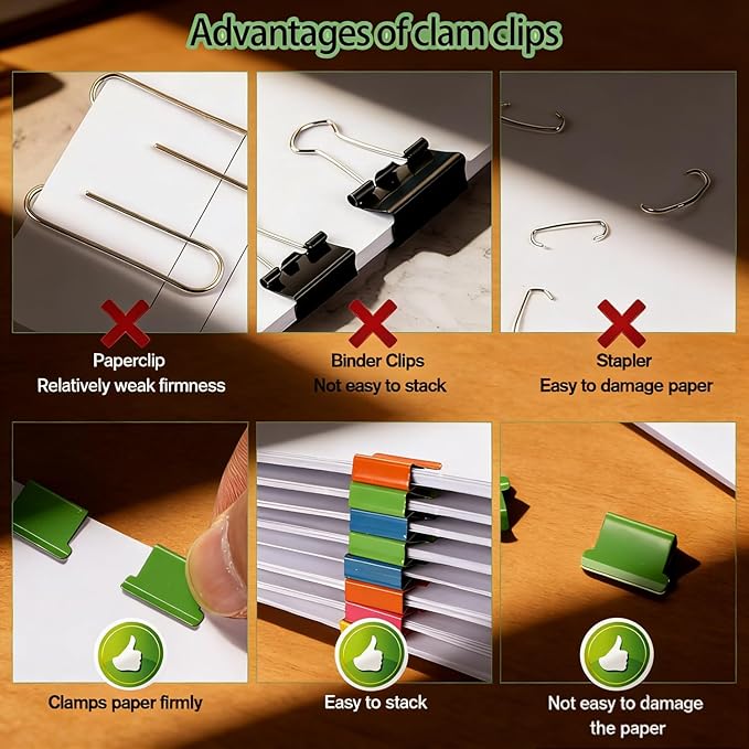 Paper Clip Dispenser, Portable Binder Clip Stapler - Includes 50 Reusable Clips Desktop Push Stapler Binder Clips Paper Clamps Small Binding (C 1PCS)