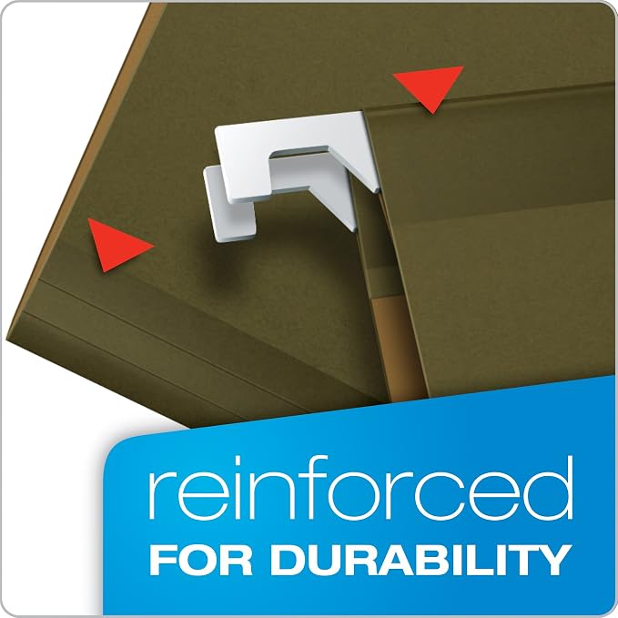 Pendaflex Reinforced Hanging Folders, Legal Size, Standard Green, 1/5 Cut, 25/BX (4153 1/5), (Pack of 10)