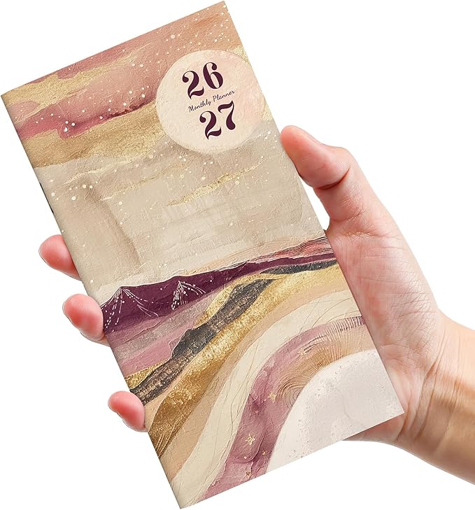 Pocket Calendar 2026-2027 for Purse, Two Year Monthly Planner Pocket Size, Jan 2026 to Dec 2027 Monthly Planner Small Size (6.5" x 3.5") - Landscape
