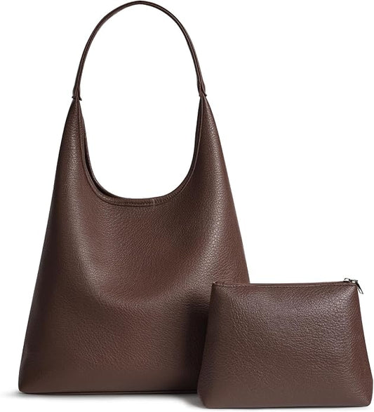 Hobo Bag for Women, Large Slouchy Shoulder Bag, Soft Vegan Leather Everyday Tote Purse, Stylish Handbag Fits 13.6'' Laptop