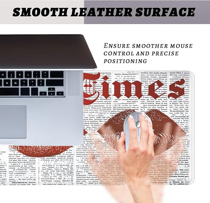 Vintage Lips Desk Pad Mouse Pad Red Kiss Retro Newspaper Mousepad Large Mousepad Extended Laptop Keyboard Mat Gaming Desk Pad Mouse Mat Office Computer Keyboard Laptop Home 31.5"x11.8"