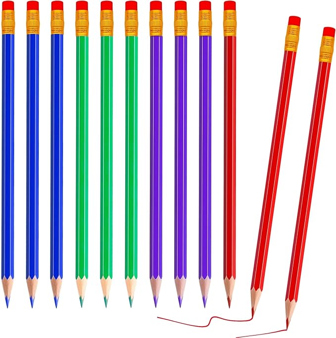 12 Pcs Pre-Sharpened Checking Correcting Pencils, Erasable Checking Pencils for Marking, Coloring, Tests, Grading, Office, (Multicolor)