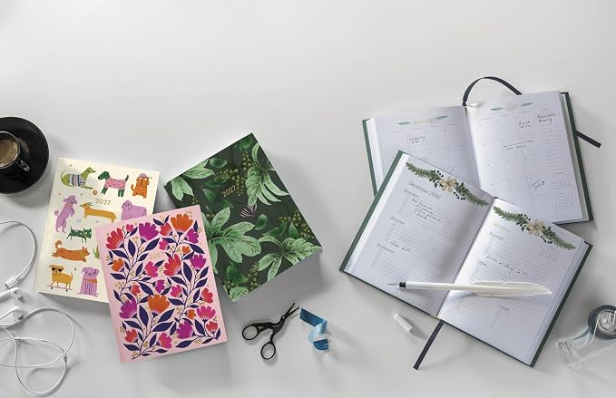 High Note 2027 Planner, 17-Month Weekly & Monthly Flexible Cover Calendar Book with Goal & Project Planning Pages, August 2026 – December 2027, 5.75" x 7.5", Furry Friends