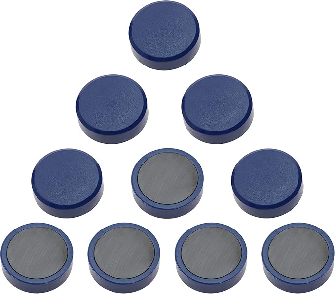 Tupalizy 10PCS Small Fridge Magnet Round Locker Magnets for Whiteboard Pictures Photo Hanging Refrigerator Dry Erase Board School Teacher Adult Crafts Office Classroom Home Kitchen Use, Dark Blue, 3cm