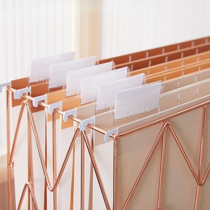 6 Pack Gradient Hanging File Folder Letter Size Reinforced Hanging Folders with 1/5-Cut Adjustable Tabs File Folders for Filing Cabinet Organizer for Office Home Medical Charts, Orange