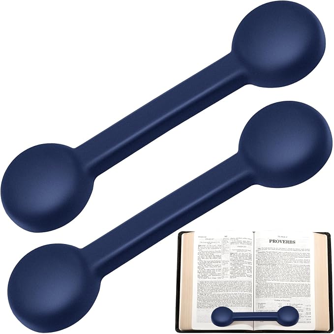 2 Pieces Weighted Bookmarks Book Weight Page Holder Rubber Book Weight Bookmark Portable Weighted Rubber Page Holder for Adults Reading(Dark Blue)
