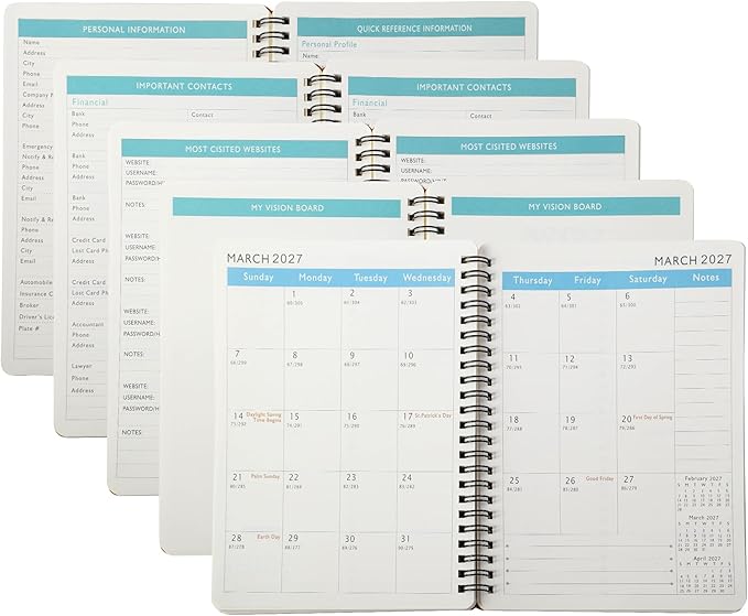 2026-2027 Monthly Planner-A5 Size Calendar Planner -Thick 120g Paper | Hard Cover with Elastic Band and Inner Pocket |Planner For Women,Men | Perfect for Office Home School Supplies & Personal Organizer (Beige)