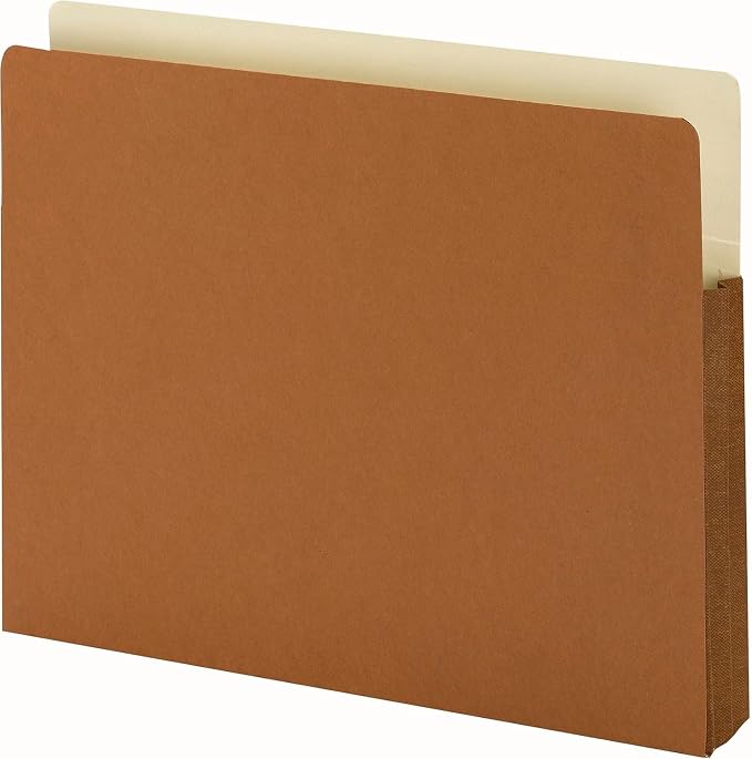Smead File Pocket, Straight-Cut Tab, 1-3/4" Expansion, Letter Size, Redrope, 50 per Box (73254)